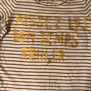 J Crew Striped Graphic Tee